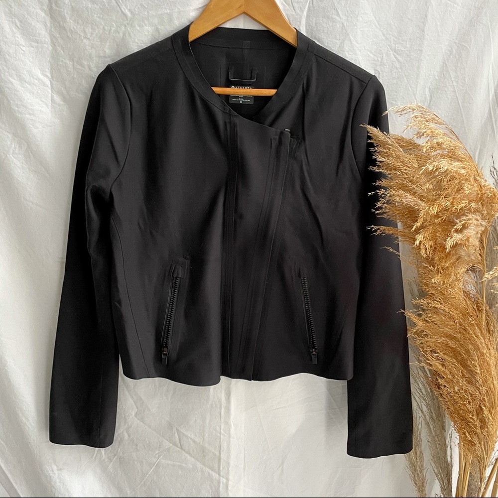 ATHLETA || Stellar Asymmetrical Jacket in Black